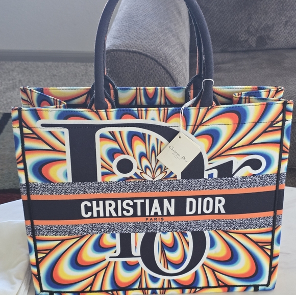 Dior Book Tote Top Handle Handbag Women Multi Print New Large Dustbag COPY - Picture 5 of 16